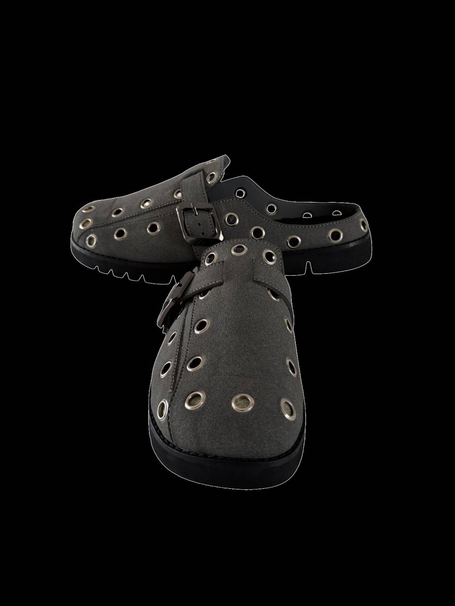 Grommet Buckle Mule
